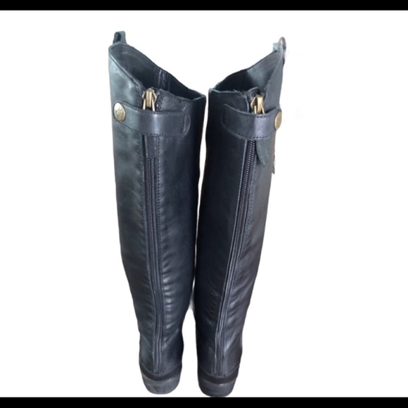 Sam Edelman Penny Black Leather Tall Riding Boots - Picture 5 of 17